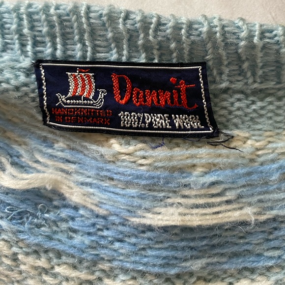Dannit Wool Light Blue Vintage Sweater - Picture 5 of 5